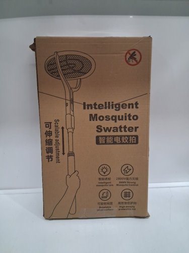rechargeable electric intelligent mosquito swatter - 2800v - grey image 2