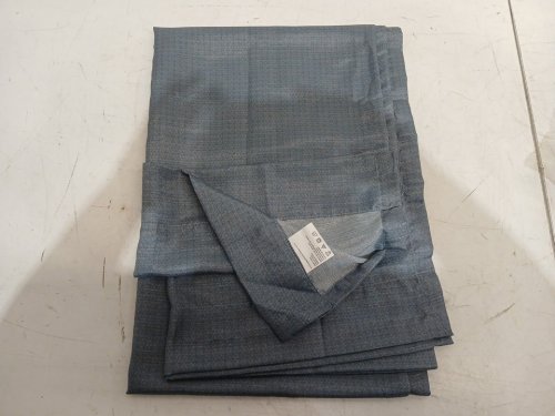 (1 panel) No.918 textured sheer rod pocket curtain panel - 54" x 84" - denim blue image 2
