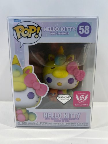 Funko pop! **Diamond collection**it’s sugar exclusive** hello kitty and friends - hello kitty vinyl figure (#58) **plastic protector cover** image 2