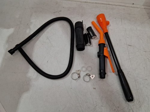 Portable power operated pump for fuel or water transfer - 2.4gpm - 17.1" - Orange/black (Model: yfs-xl-d8a) image 3