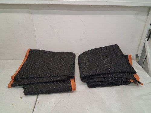 4pk Moving Blankets - 72" x 40" - Black/Orange image 2