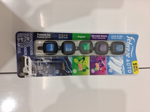 5PK Febreze Car Vent Clip - ocean, platinum ice, linen & sky, moonlight breeze & original (MODEL: 1858498) image 2