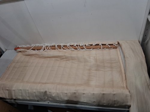 LAZY DAZE HAMMOCKS DOUBLE QUILTED FABRIC HAMMOCK SWING WITH PILLOW - 55" - BEIGE (MODEL: HM003148) image 5