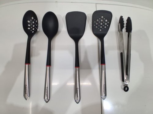 5PC CUISINART Essential UTENSILS SET - BLACK/SILVER image 2