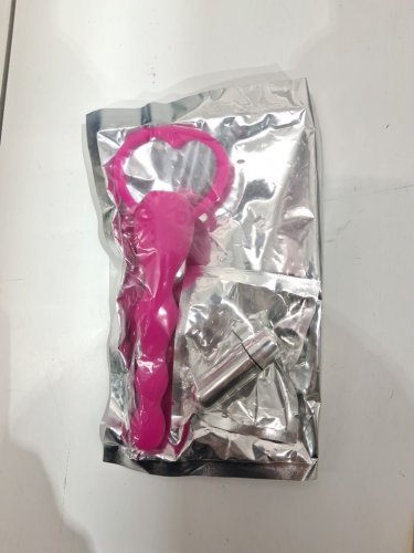 2-IN-1 silicone vibrating beaded anal probe and cock ring combo - 5" - PINK image 2