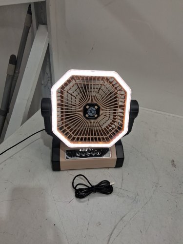 orteen PORTABLE RECHARGEABLE FAN with light - 9" - 24000mah - brown image 3