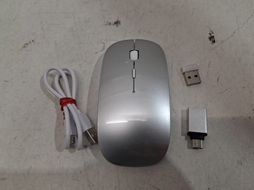 RECHARGEABLE WIRELESS BLUETOOTH MOUSE - SLIM ERGNOMIC DESIGN - SILVER (MODEL: E68) image 3