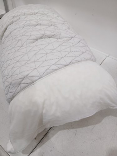 coop adjustable crosscut memory foam & microfiber pillow WITH Ultra-Soft Cover - king - white/grey image 5