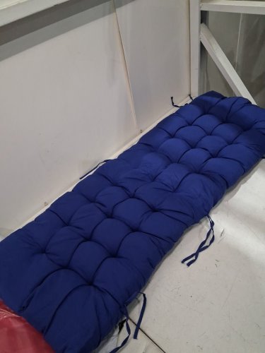 NOREF Long Cushion Mat for Recliner Rocking Rattan Chair- 41" x 16" - blue image 2