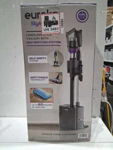 Eureka Cordless Rechargeable 3-IN-1 Stick Vacuum Cleaner WITH CLEANING STATION & ANTI-TANGLE NOZZLE FOR ALL FLOORS - GREY/PURPLE (MODEL: NEC490SE) image 4