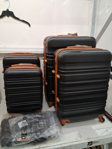 6PC LONG VACATION Hardshell Luggage with Spinner Wheels, Personal bag AND TOILETRY BAG SET - 16"/20"/24"/28" - Black/Brown/DARK BLUE - (MODEL: LUGGAGELV402)) image 4