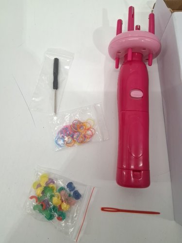 kid's viberay Automatic electric Hair twisting Braider Machine with hair ties and beads - pink image 3