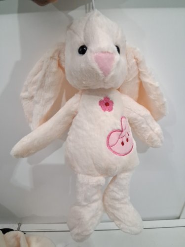 stuffed bunny plush with small suction cup - 8" - ivory image 2