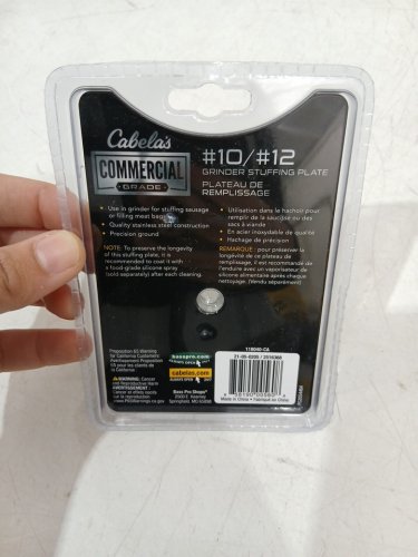 cabela's Commercial-Grade Stuffing Plate for meat grinders - fits all #10/#12 grinders - Stainless Steel (MODEL: 118040) image 3