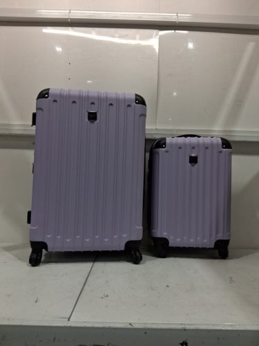 2PC TRAVELERS CLUB MIDTOWN SPINNER LUGGAGE SET WITH CARRY-ON- 20" SPINNER, BOARDING TOTE AND TOILETRY BAG - LILAC (MODEL:T-55504-520) image 3