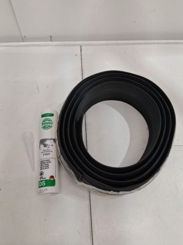 Universal Garage Door Bottom Threshold Seal Strip with silicone glue - 11ft - black/YELLOW image 2