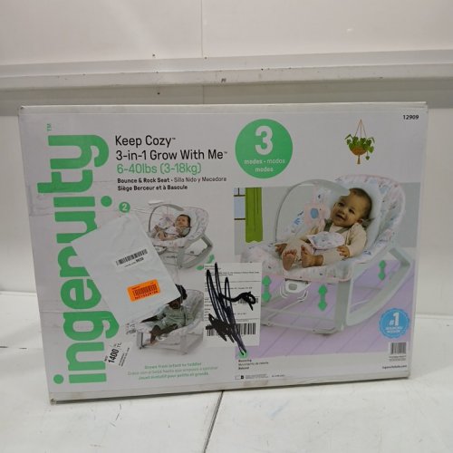Ingenuity Keep Cozy 3-in-1 Grow with Me Vibrating Baby Bouncer Seat & Infant to Toddler Rocker - pink/grey - (MODEL: 12909) image 2