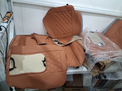 5-seat FLORICH Full Set real leather Car Seat Covers -osfm - brown image 3