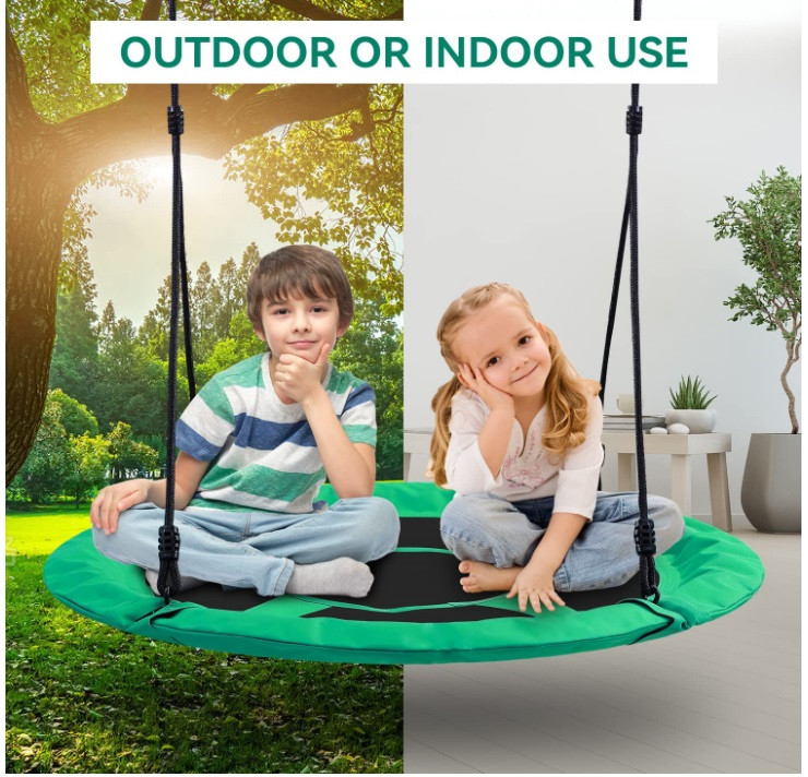OHUHU HANGING SAUCER TREE SWING - 660LBS CAPCITY  40" - GREEN (MODEL: RD-95) image 2