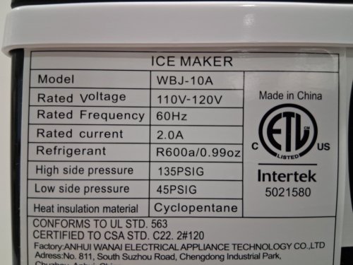 Countertop Ice Maker with Handle and scoop - 26lb - black (model: wbj-10a) image 6