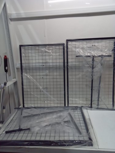2pk grid wall panels towers with t-base stands, clips, and hooks - 2ft x 5.6ft - black (model: YD0024) image 4