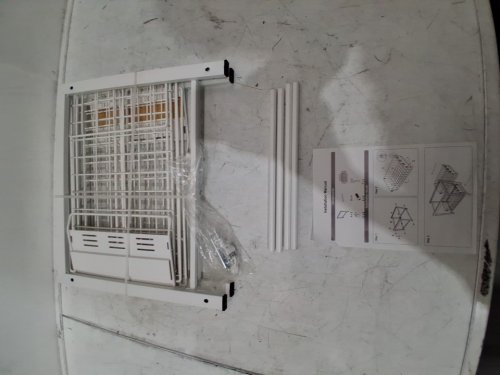 2-TIER STEEL WIRE COUNTERTOP STORAGE RACK WITH WOOD-LOOK FRONT PANELS - 12.5" X 14.5" - WHITE (MODEL: XGBR-TZKSUSRRWB2HW) image 3