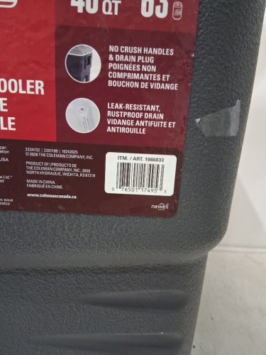 COLEMAN EXTREME COOLER WITH HEAVY DUTY CARRY HANDLES - 46 QUART - GREY (MODEL: CM2201100/1986833) image 3