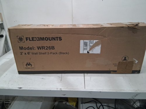 2PK FLEXIMOUNTS FLOATING WALL RACKS FOR STORAGE - 2FT x 6FT, 800lbs max - BLACK (MODEL: WR26B) image 5