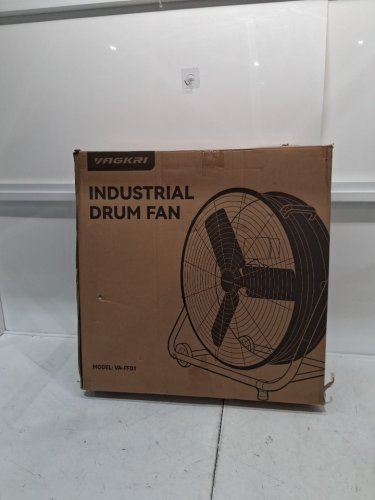 VAGKRI  Industrial Drum Fan - 320W High Velocity - 24" - yellow/black image 2
