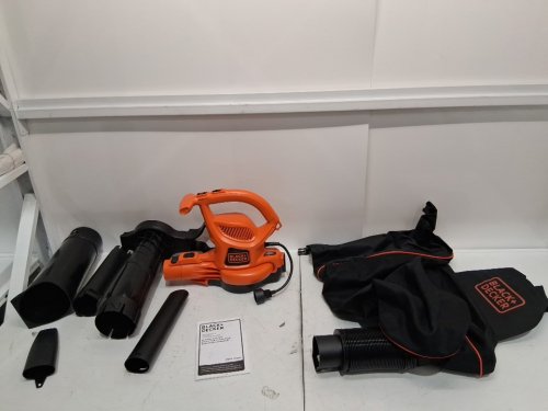BLACK AND DECKER CORDED BACK PACK LEAF BLOWER, VACUUM & MULCHER, 250MPH, 400CFM - BLACK/ORANGE (MODEL : BEBL7000) image 4