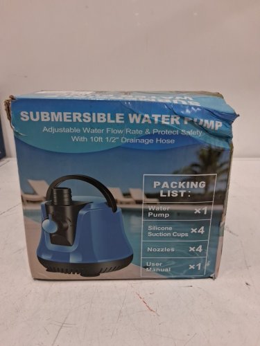 Adjustable Water Flow Submersible Water pump - 10FT 1/2" Drainage Hose - Green (Model: JFL-640) image 2
