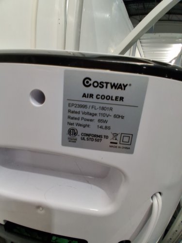 COSTWAY 3-SPEED PORTABLE EVAPORATIVE COOLING FAN WITH REMOTE AND ICE PACKS - 29" - WHITE (MODEL: EP23995/FL-1801R)) image 7