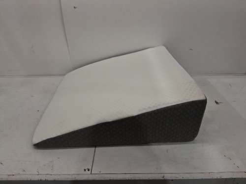 KOLBS MEMORY FOAM BED WEDGE PILLOW WITH JACQUARD PILLOW COVER - 24" X 24" X 7.5" - WHITE/GREY (MODEL: KBBWC24247) image 2