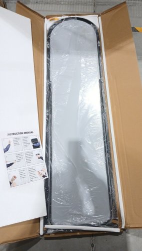 Arched Mirror Full Length Standing Mirror - 55" x 15" - Black image 4