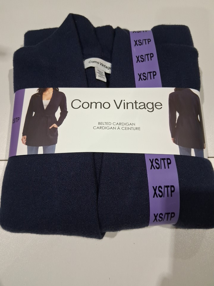 WOMEN'S COMO VINTAGE BELTED CARDIGAN - EXTRA SMALL - NAVY - (STYLE: 1955347) image 2
