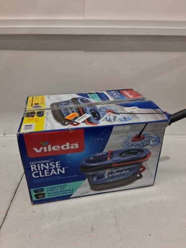 VILEDA EASYWRING RINSECLEAN SPIN MOP & BUCKET SYSTEM WITH REUSABLE MICROFIBER MOPHEAD & EXTENDABLE HANDLE - BLUE/GREY (MODEL: 168467) image 2