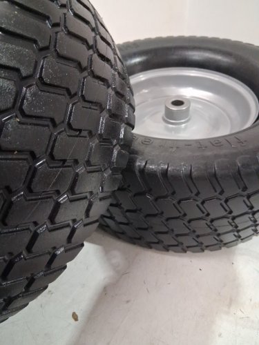 2pk AR-PRO Solid Flat Free Lawn Mower Tire - 16x6.50-8 - 3"- 4.3" Centered Hub - 3/4" Bushings - black image 5
