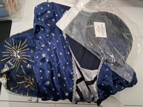 2PC GIRLS PALAMON MIDNIGHT WITCH COSTUME - LARGE 10/12 - BLUE/SILVER/GOLD (STYLE: 40971) image 2