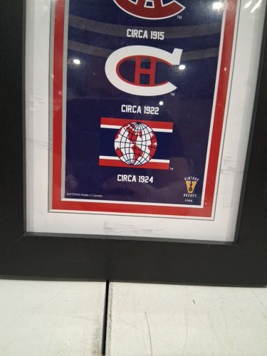 Montreal Canadiens Logos to History Framed Art - 6" x 22" - multicolored/black frame - (model: image 3