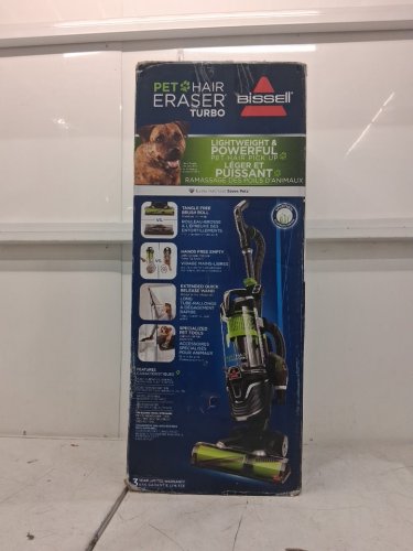 Bissell Lightweight cord rewind Pet Hair Eraser Turbo Upright Vacuum - black/green (Model: 2475C) image 2