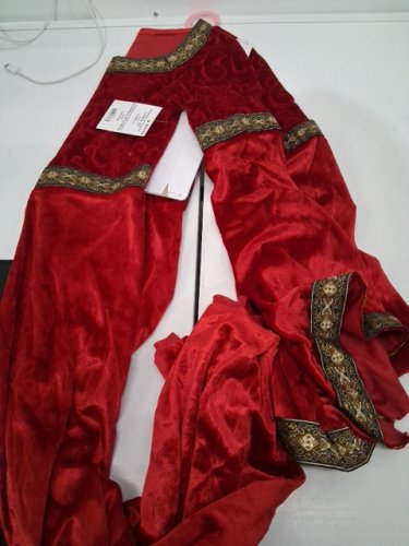 2PC GIRLS GOODMARK RENAISSANCE PRINCESS COSTUME - MEDIUM (8-10) - RED/GOLD image 2
