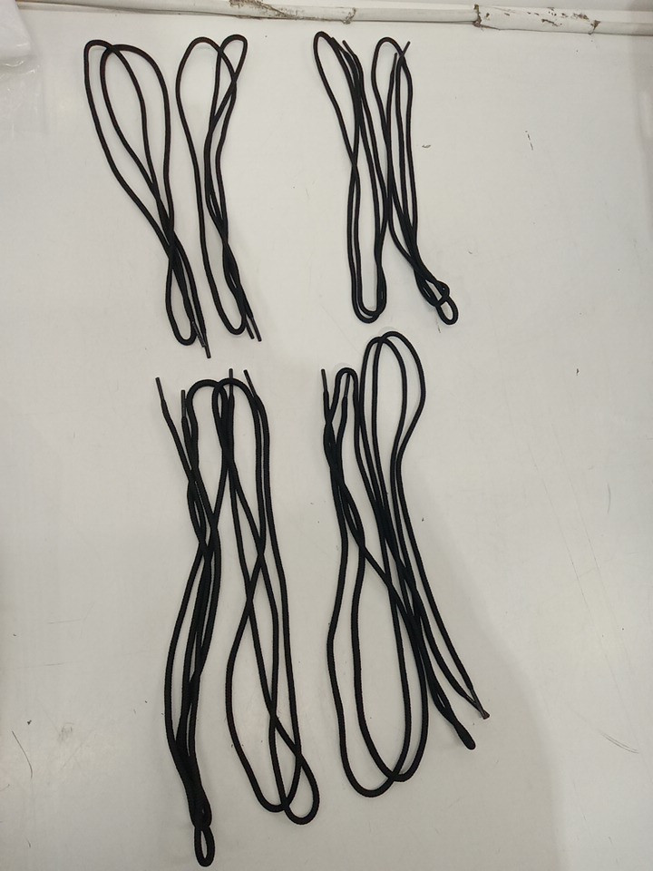 4pr braids & laces braided round shoelaces - 48" - BLACK image 2