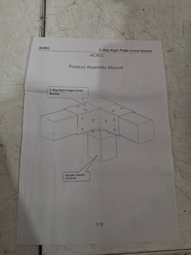 4PK Colinktool 3-Way Right Angle Corner Pergola Brackets for 4x4 Inch Wood Beams - Black (Model: ACB01) image 6