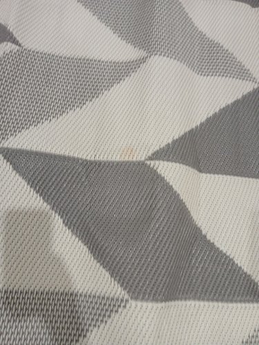 LARGE OUTDOOR GEOMETRIC AREA RUG - 7.6FT X 5FT - GREY/WHITE image 5