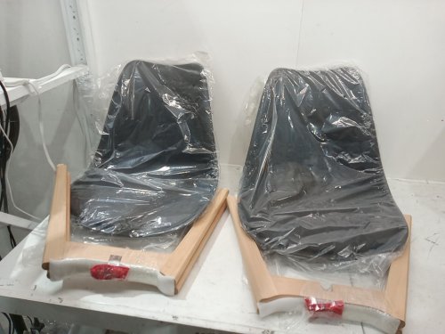 2PK modern upholstered dining chairs - 33" x 16.5" - black image 3