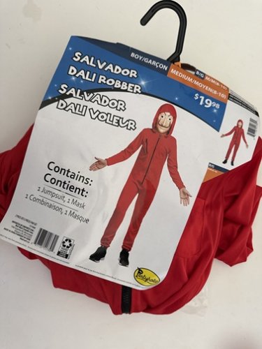 BOYS PARTYHOLIC SALVADOR DALI ROBBER COSTUME - MEDIUM (8/10) - RED image 2