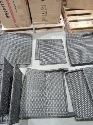3pc outdoor rattan patio furniture set - 2 chairs & glass side table - gray - (model: hw74912gr) image 7
