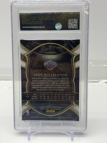 GRADED 10 BLACK MAMBA GRADING 2020 PANINI SELECT #1 ZION WILLIAMSON BLUE RETAIL CARD image 2