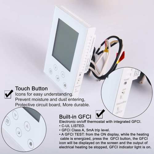 bowsen Programmable Underfloor Heating Thermostat - 120v/240v - 3600w - white (model: gm4) image 3