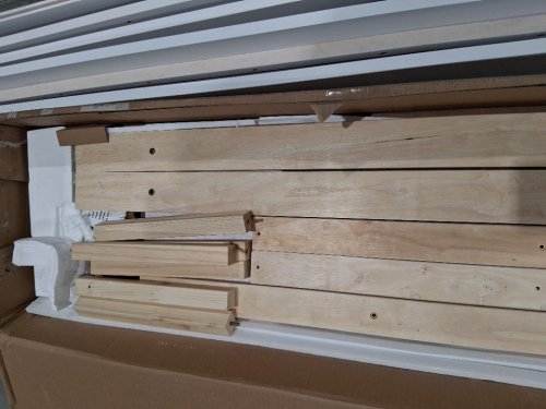 Giantex Solid Wood Platform Bed Frame with Headboard Mid Century Design- QUEEN - WHITE (MODEL: HU10842BS-Q) image 5